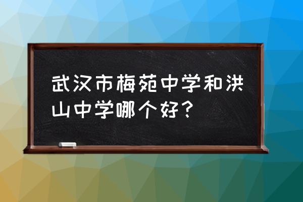 武汉洪山中学 武汉市梅苑中学和洪山中学哪个好？
