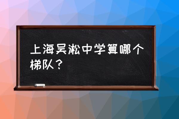 上海吴淞初级中学 上海吴淞中学算哪个梯队？