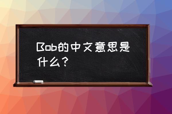 bob是什么意思人名 Bob的中文意思是什么？