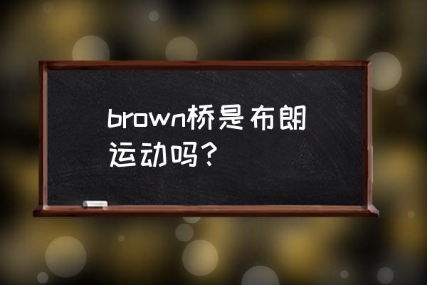 维纳过程的定义 brown桥是布朗运动吗？