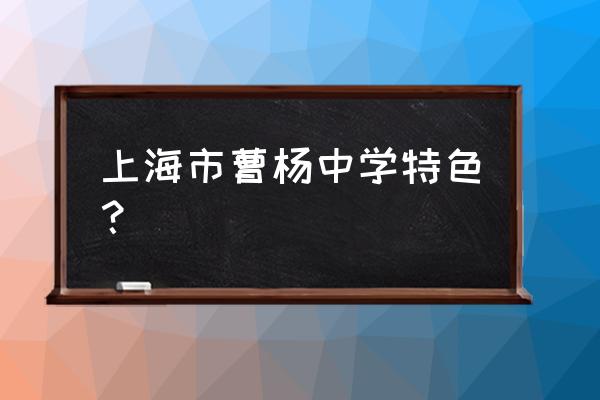 上海市曹杨中学有几个班 上海市曹杨中学特色？