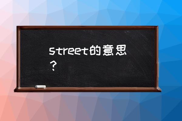 street的中文意思 street的意思？