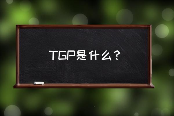 tgp是什么了现在 TGP是什么？