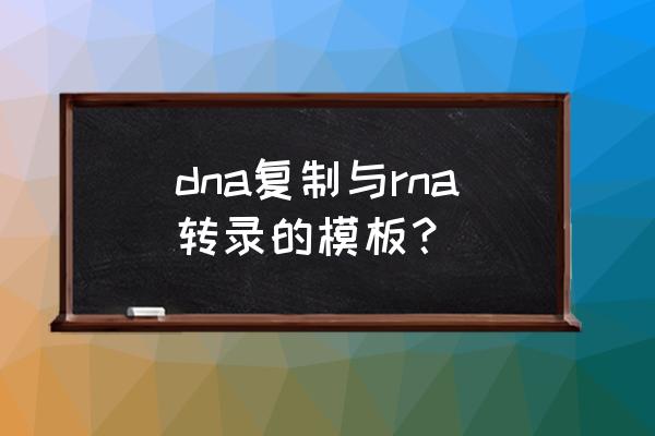 dna复制模板 dna复制与rna转录的模板？