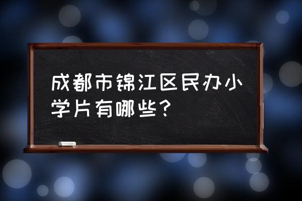 成都附小华润分校 成都市锦江区民办小学片有哪些？
