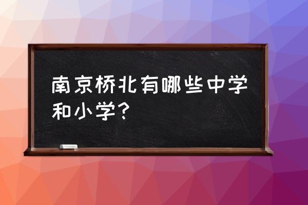 明发滨江新城学区 南京桥北有哪些中学和小学？