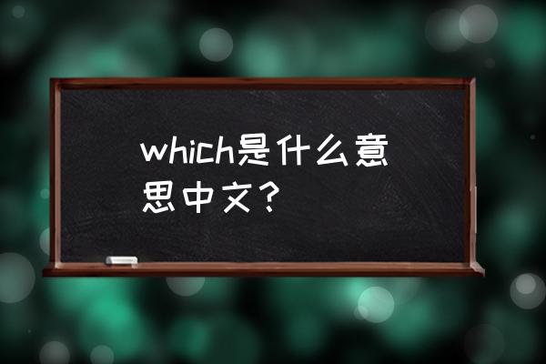 which是什么意思中文 which是什么意思中文？