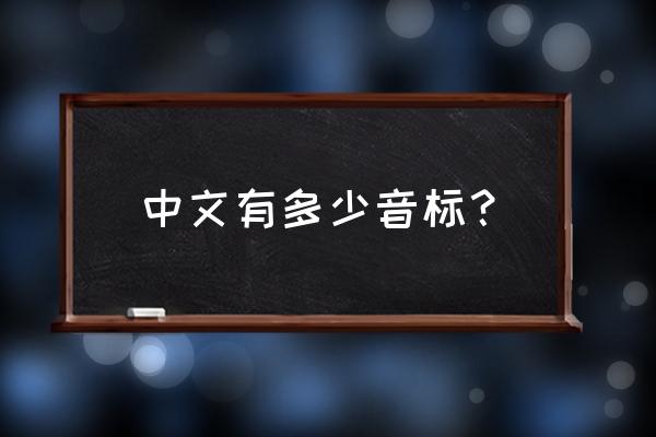 中文音标大全 中文有多少音标？