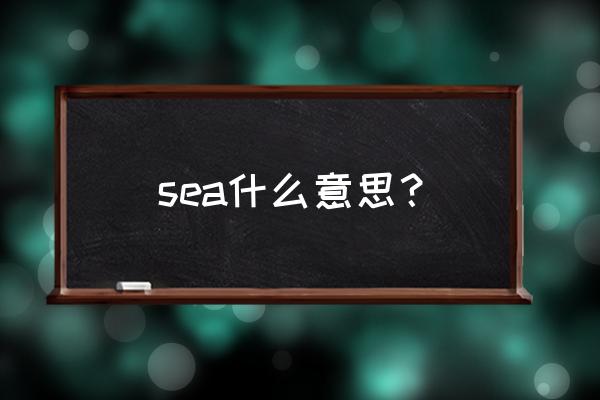 sea的汉语意思是什么 sea什么意思？